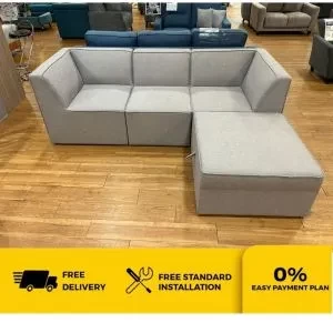 RODAS SHERLOCK (L.GREY) MODULAR SOFA SET+ STORAGE IMPORTED FABRIC
