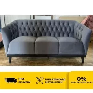 MARINA SOFA YOR CHESTERFIELD 3+2 SOFA SET MIDNIGHT GREY VELVET