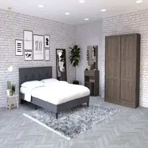 DHEP SERI BEDROOM PACKAGE 4PCS BEDROOM SET - Q DARK GREY