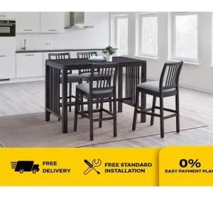YG KOBE 408 4 SEATER BAR DINING SET RUBBER WOOD LEATHAIRE